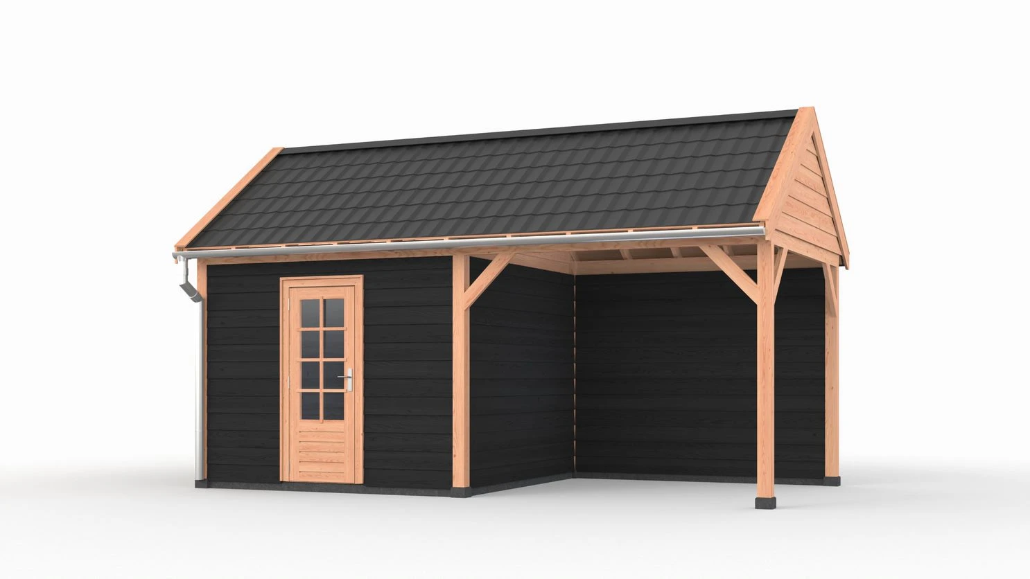 Douglas DIY overkapping, 600 x 300, met schuur en achterwand, Westwood - Afbeelding 3